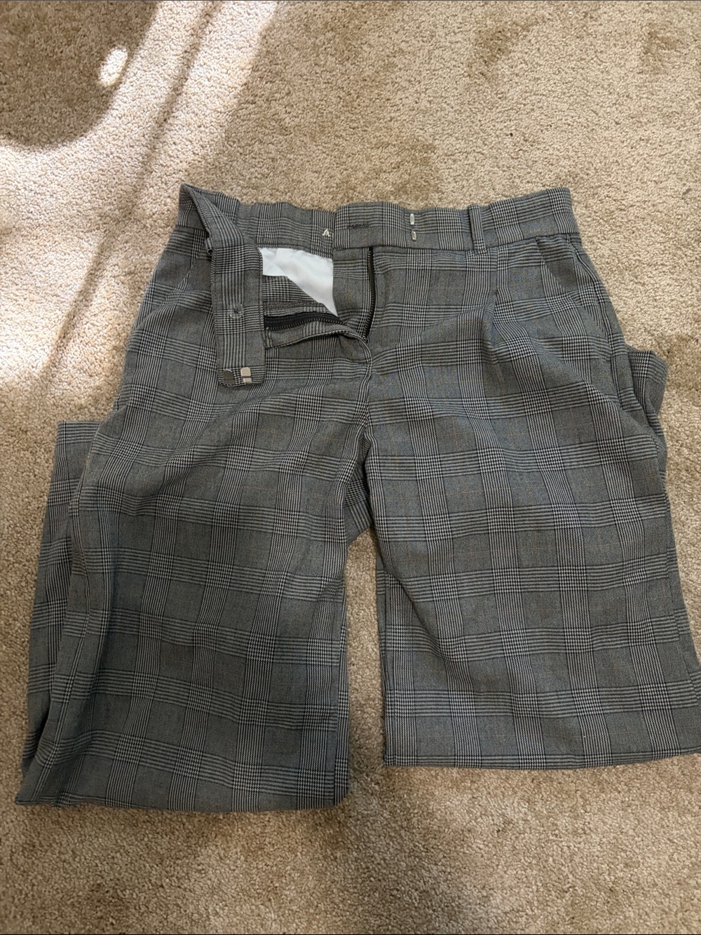 American Eagle Outfitters Gray/brown Plaid Wide Leg Pants